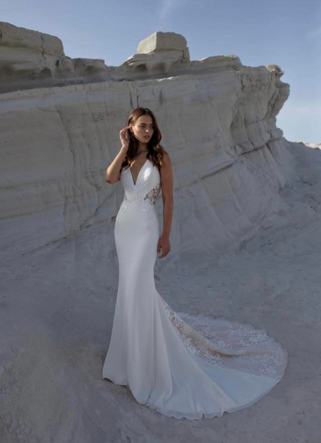 Robe de mariee sirene fluide romantique