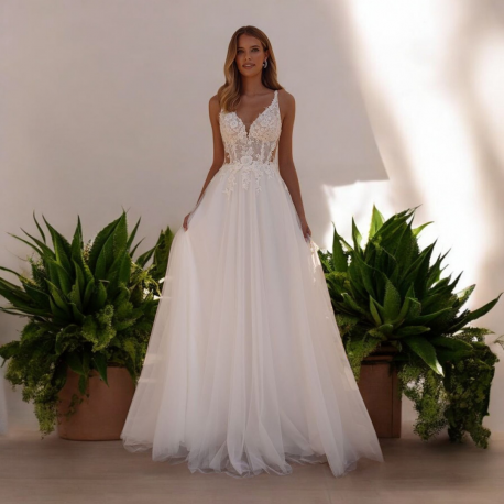 Robe de mariée bohème sexy 